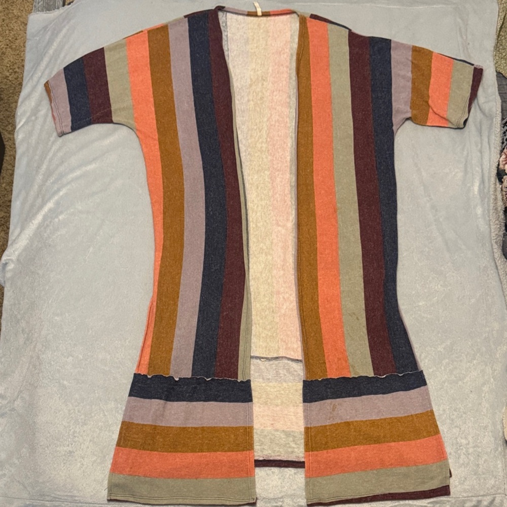 Mittoshop Colorful Striped Open-Front Cardigan
